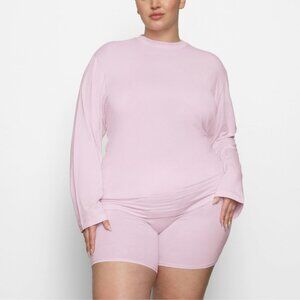 SKIMS Sleepwear Top and Bottoms in Cherry Blossom